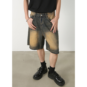 Pantalones Cortos Vaqueros Rectos y Holgados hasta la Rodilla, Estilo Urbano, para Hombre, Pantalones Cortos de Mezclilla Casuales Personalizados para Hombre, Novedad de 2023 - Product Image 2