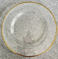 Assiette de présentation en verre YUG avec bord doré pour mariage – Ventes flash