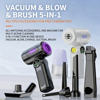 Aspirateur de voiture multifonctionnel sans fil en ABS, alimenté par batterie USB, portable, double usage, silencieux, pour la maison et les animaux domestiques