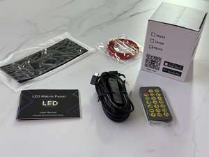 Panneau matriciel couleur IPixel 1632, programmable par application, texte et images DIY, panneau lumineux LED pour voiture, panneau de signalisation USB, message défilant pour voiture - Product Image 2