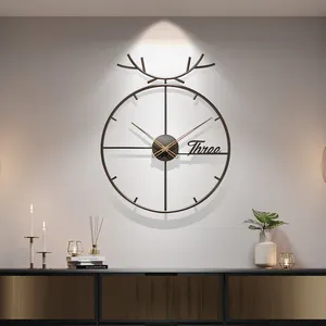 50x65cm L New 3d Large Metal Metallic Wall Art Clock Customized Home Decor Dropshipping Products 2024 Decoration Watch For Home