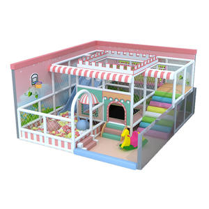 Equipo de patio interior para niños Pequeño <span class=keywords><strong>Castillo</strong></span> de plástico de madera con tobogán de software y diseño de <span class=keywords><strong>Castillo</strong></span> travieso de PISCINA DE BOLAS oceánicas - Product Image 3