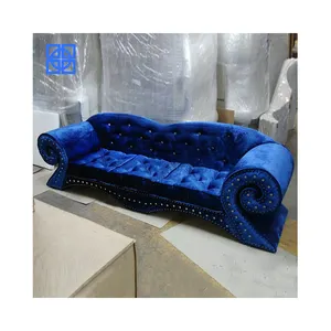 Modern Wooden Design Living Room Sets Lounge 3 Seater Velvet Sofa Bed lounge bed