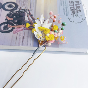 Épingle à cheveux en fleurs séchées virales <span class=keywords><strong>2026</strong></span> |   Accessoire pour cheveux en forme de U avec fleurs préservées bohèmes |   Décoration de cheveux de mode pour mariage, fiançailles et cérémonie nuptiale - Product Image 5