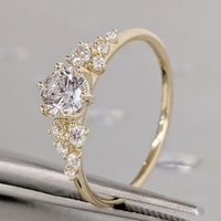 2 Karat Runder Cluster Halo Seitenstein Labor-Gezüchteter Diamant Verlobungsring 10K/14K/18K Massivgold IGI-Zertifiziert CVD/HPHT Maßanfertigung