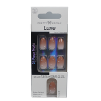 Série Luxe Premium Glitter Pretty Woman Fabricant OEM ODM Faux Ongles Amande à Presser 24 Pièces en ABS Doré