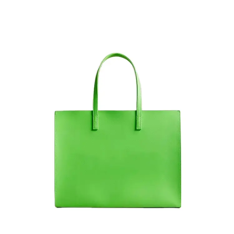 Bolso de mano de diseñador de marca, bolsos de hombro para mujer, bolsos de cuero verde con logotipo en relieve