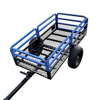 Chariot de jardin en métal durable, remorque de jardin, chariot à benne basculante avec double roues, capacité de charge de 1500 lb