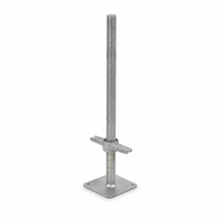 Pied de support réglable galvanisé pour échafaudage, cric de nivellement à vis, diamètre 30mm 35mm, hauteur 270-600mm, support de construction