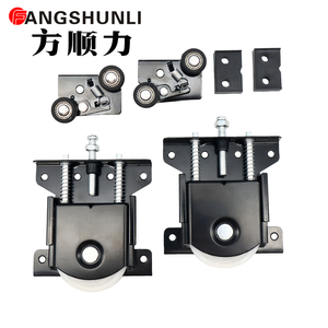 スライドドアローラーホイールトラックワードローブハードウェアシステム鉄 + プラスチック48mm直径ブラック/オレンジ - Product Image 1