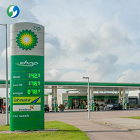Servicios de Diseño de Cubiertas para Gasolineras Anticongelantes, Toldo Personalizado con Iluminación LED de Aluminio para Gasolineras