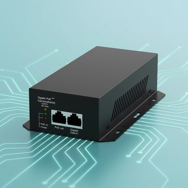 Metal Shell IEEE802.3Af/At/Bt Standard 48V 52V 2.88A 90W Gigabit POE Injector 10/100/1000Mbps Data & Power Supply for PoE Camera
