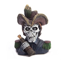Creative Halloween Aquarium Accessoires Décoration Résine Squelette Pirate Crânes Tête Ornements