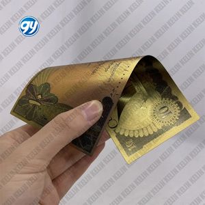 Kuveyt Parası 1/4 1/2 1 5 10 KWD Kart 24 Ayar Altın Kaplama Folyo Banknotlar - Product Image 6