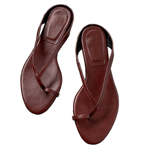 Women's Korean Summer Fashion Trend Toe-covered Thick-<b>heeled</b> Soft-soled Rubber Flip-flops - Product Image 1