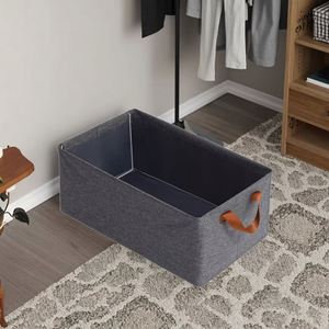 Clothing <b>Storage</b> <b>Box</b> Non Woven <b>Folding</b> Fabric Organizer Capacity Rectangular Open Top Minimalist Design for Closet - Product Image 2