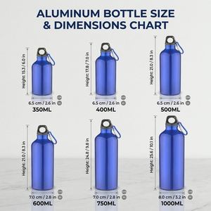 Promotion 500ml/700ml Aluminum Sports Water Bottle with Carabiner Metal Aluminum Bottles Lightweight Reusable for Outdoor - Product Image 3