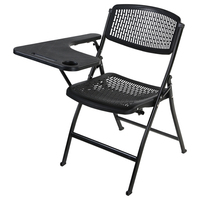 Chaise pliante en plastique durable avec structure en tube d'acier, accoudoir pour écrire et porte-gobelet, idéale pour bureau, salle de conférence et salle de formation
