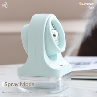 Ventilador de Escritorio con Rociador Yase 2529, Recargable por USB, Portátil, Mini, Motor sin Escobillas, 3 Velocidades, Silencioso, Bajo Ruido, Enfriamiento de Aire para Estudiantes