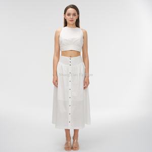 Conjunto de Dos Piezas de Lino para Mujer, Estilo Verano 2025, Venta Caliente OEM - Product Image 1