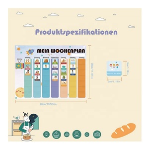 Perencana mingguan anak-anak papan magnetik montesori dalam desain lucu termasuk 200 magnet & pena permainan pendidikan dari 3 tahun - Product Image 3