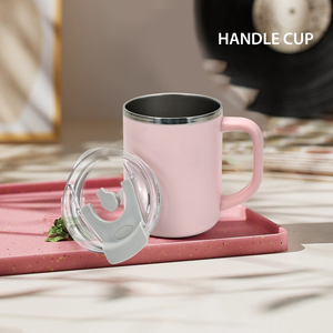 Mug isotherme portable moderne en acier inoxydable 304 à double paroi de 500 ml avec isolation thermique extérieure en PP, paille et poignée pour le <span class=keywords><strong>camping</strong></span> et le bureau - Product Image 6