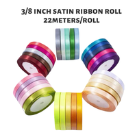 Rubans en satin colorés de 3/8 pouce en gros pour emballage cadeau, bouquets de fleurs, mariage, logo personnalisé, ruban cadeau simple face