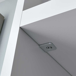 Staffe di collegamento per scaffali eccentrici. Con meccanismo di bloccaggio. Coppa incassata. Connessione strutturale - Ferramenta italiana. - Product Image 2
