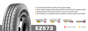 Pneus de camion EZ573 11R22.5 12R22.5 275/80R22.5 315/80R22.5 Modèles disponibles - Product Image 2