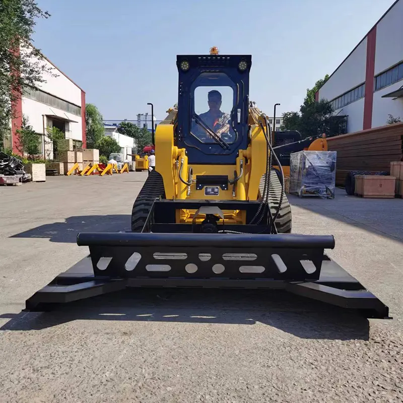 China venda pequeno Minicargador joystick hidráulico controlador de luxo táxi skid steer loader com escova cortador acessório ferramentas