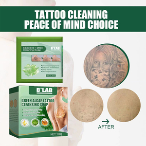 Barre de savon nettoyant et apaisant pour les soins corporels, savon de tatouage vert personnalisé pour les tatouages, vente en gros - Product Image 6