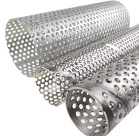 Tube perforé en acier inoxydable SS 304, filtre à écran rond, tube perforé soudé en acier inoxydable, tube métallique perforé