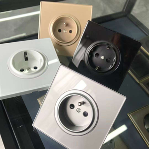 Langyeao 1/2/3/4gang cổ điển lật tự đặt lại kính cường lực nút nụ cười công tắc và ổ cắm piano với đèn báo LED - Product Image 5