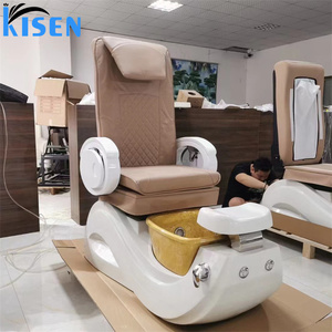 Salon de beauté électrique moderne KISEN cils noir <span class=keywords><strong>blanc</strong></span> rouge <span class=keywords><strong>beige</strong></span> fauteuil de pédicure inclinable avec massage du dos - Product Image 1