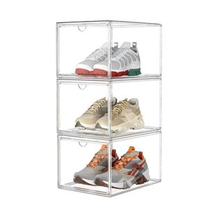 Cajas de Zapatos de Plástico Transparente con Imán, Caja de Almacenamiento de Zapatos Plegable de Acrílico con Frente Abatible, Organizador Apilable - Product Image 4