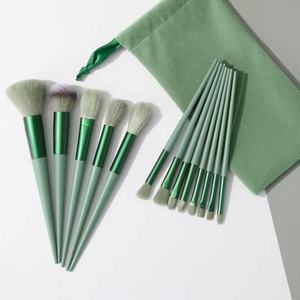 FEIYAN Juego Profesional Vegano de 13 Brochas de <span class=keywords><strong>Maquillaje</strong></span> Facial para Mujer con Pelo Sintético Mango de Madera Verde para Labios y Colorete Angular <span class=keywords><strong>al</strong></span> <span class=keywords><strong>por</strong></span> <span class=keywords><strong>Mayor</strong></span> - Product Image 5