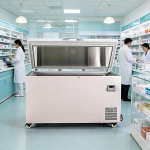 Congélateur coffre monotempérature 320L -80°C en acier inoxydable pour laboratoire avec refroidissement direct et affichage numérique - Product Image 1