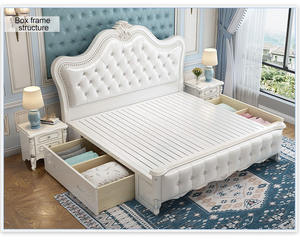 Ensemble de meubles de chambre à coucher européens pour toute la maison combinaison <span class=keywords><strong>lit</strong></span> en bois massif <span class=keywords><strong>2</strong></span> <span class=keywords><strong>places</strong></span> et <span class=keywords><strong>armoire</strong></span> de mariage - Product Image 6