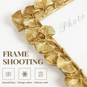 Phong Cách Châu Âu Vàng Lá Nhựa Máy Tính Để Bàn Hình Ảnh Đám Cưới Khung Trang Trí Thanh Lịch Cho Lễ Cưới - Product Image 3