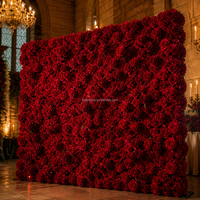 Mur de fleurs 5D en soie artificielle pour mariage, 8 pieds x 8 pieds, personnalisable, décoration de luxe pour célébration de mariage
