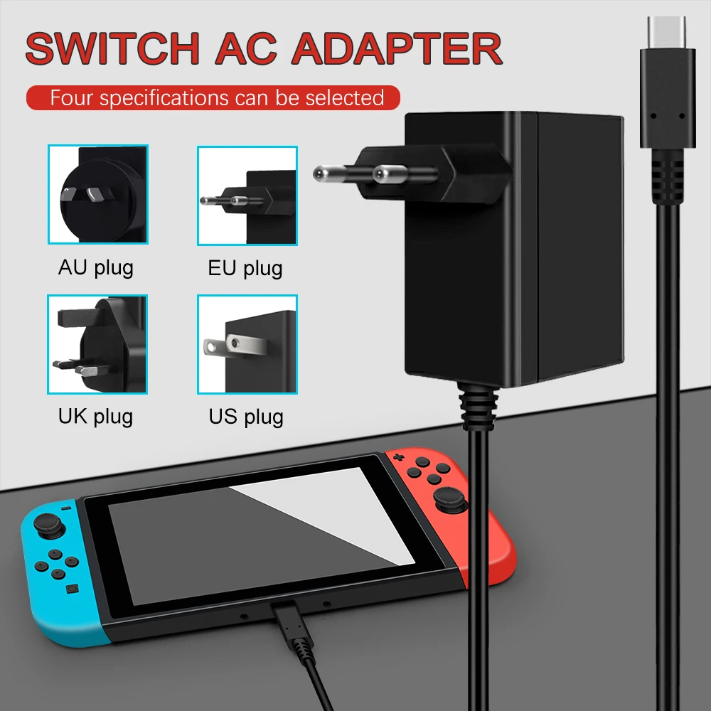 【稼動品/初期化済み】NINTENDO SWITCH　充電アダプター付き 15v Usb-c Fast Charging Power Adapter For Nintendo Switch