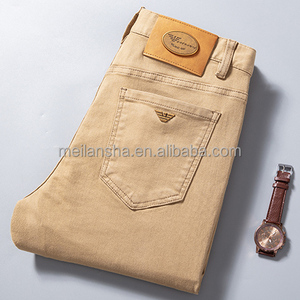 軽量高級ストレートチューブ洗浄メンズデニムパンツ工場卸売カスタマイズ可能な刺繍ロゴジーンズ