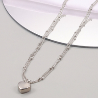 Collar con Colgante de Cadena con Cierre de Corazón, Acero Inoxidable, Joyería para Mujer, Moda Unisex, uno De 50, Precio al por Mayor