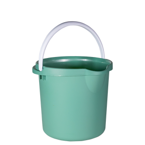 Cubo Redondo Portátil de PP de 10 L Verde con Asa para Limpieza y Almacenamiento - Product Image 1