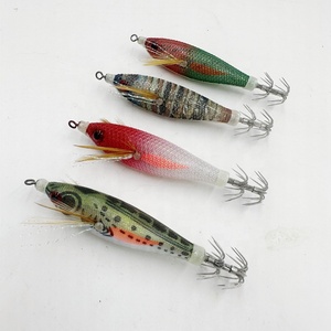 Moule yozuri japonais 80mm 6ghard appât <span class=keywords><strong>crevette</strong></span> en bois équilibre horizontal EGI pêche Wobbler EGI calmar gabarit seiche leurre - Product Image 2