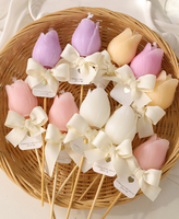 Bouquet de bougies artisanales parfumées en forme de tulipe, décoration d'intérieur, bougies en cire de soja pour Noël, mariages, fêtes, amoureux