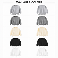 Sweat-shirt à col rond personnalisé pour enfants, en coton mélangé doux, pull uni pour jeunes, impression multicolore, prêt à l'emploi, OEM, faible MOQ