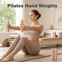 FLOWA Ensemble d'haltères de Pilates en silicone à prise souple, avec conception en paire, poids de main pour l'entraînement au Reformer et au yoga en studio