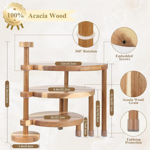 Wooden dessert <b>stand</b>, cupcake <b>stand</b>, adjustable solid wood cake display <b>stand</b>, children's figurine display <b>stand</b>, customizable. - Product Image 1