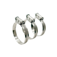 Collier de serrage à vis sans fin en acier inoxydable de type allemand pour tuyaux et conduites industrielles avec système de serrage